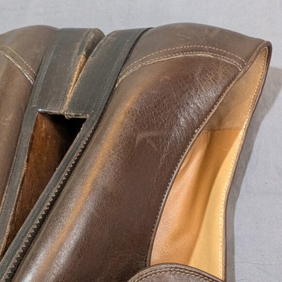 Madras Made in Italy Brown Leather Tassel Loafers Men Size 11 - Picture 12 of 13